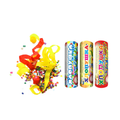 Набор ( 3конф.+3серп.) Набор хлопушек купить в Чапаевске | chapaevsk.salutsklad.ru